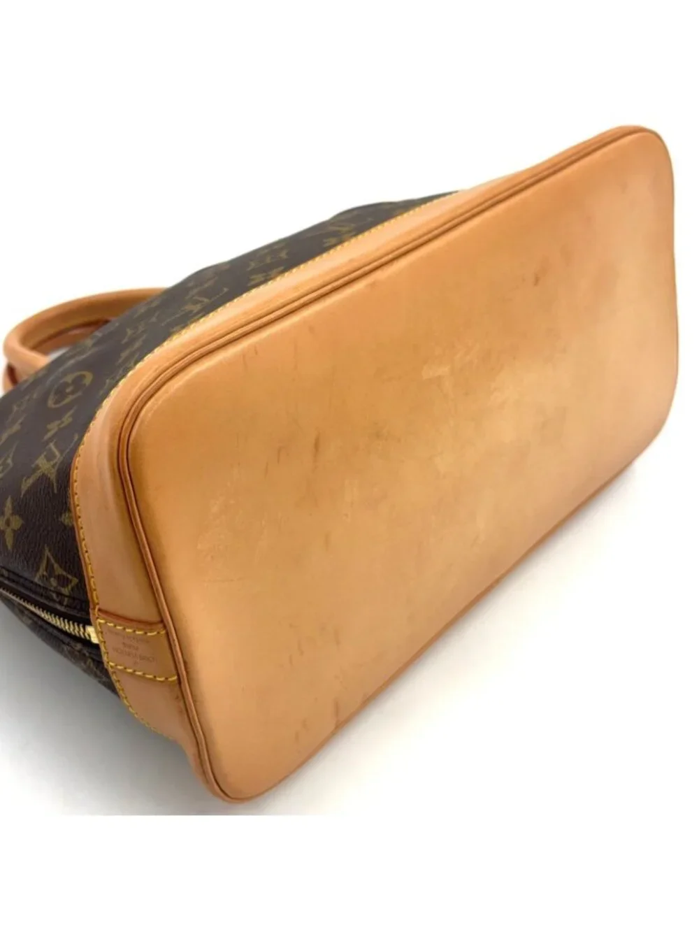 Louis Vuitton Alma PM Monogram Leather Brown Light Handbag Gold